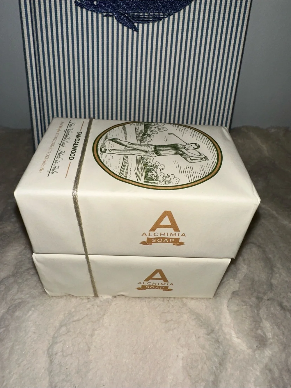ALCHIMIA SOAP SANDALWOOD Scented Fine Vegetable Soap Bars for Men 2 Bars